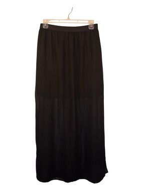 H&M Black Maxi Skirt with Sheer Lower Panel